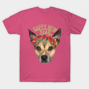 Happy New Year Rainbow Dog T-Shirt